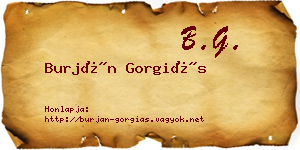 Burján Gorgiás névjegykártya